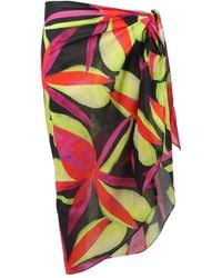 Louisa Ballou - Floral-Pattern Midi Skirt - Lyst