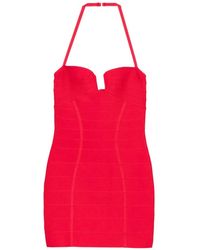 Hervé Léger - Holly Halterneck Mini Dress - Lyst