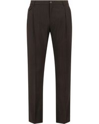 Dolce & Gabbana - Pinstripe Tailored Wool-blend Trousers - Lyst
