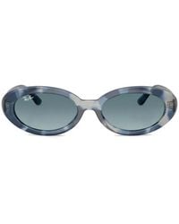 Ray-Ban - Tortoiseshell-Effect Oval-Frame Sunglasses - Lyst