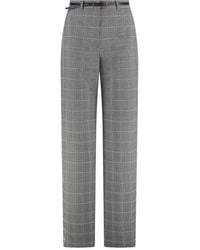Max Mara - Belted Check-Pattern Trousers - Lyst