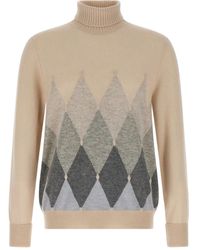 Ballantyne - Argyle-pattern turtleneck sweater - Lyst