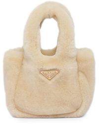 Prada - Mini sac en peau lainée à logo triangle - Lyst