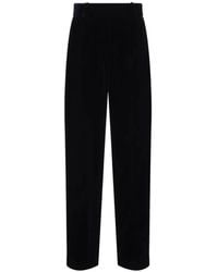 Giorgio Armani - Velvet Straight-Leg Trousers - Lyst