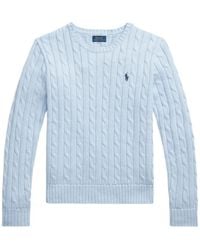 Polo Ralph Lauren - Pull En Maille Torsadée À Logo Brodé - Lyst