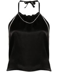 HAMOULET - Layla Crystal-Embellished Satin Top - Lyst