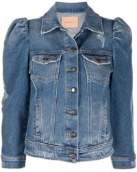 retroféte - Ada Puff-Sleeve Denim Jacket - Lyst