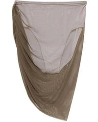 Norma Kamali - Diana Draped Mesh Mini Skirt - Lyst