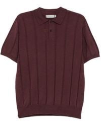 Canali - Ribbed-Knit Short-Sleeves Polo Shirt - Lyst
