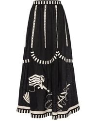 Eres - Illustrated Gelaagde Midi-Rok - Lyst
