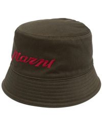 Marni - Logo-Embroidered Cotton Bucket Hat - Lyst