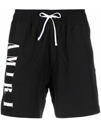 Amiri Logo-print Drawstring-waist Swim Shorts - Black