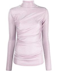 MSGM - グリッター ギャザー ハイネックtシャツ - Lyst