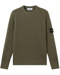 Stone Island - Regular-Fit Crewneck Jumper With Fine-Ribbed Trims - Lyst