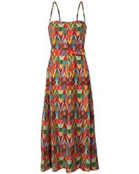 Valentino Garavani - Geometric Belted Midi Dress - Lyst