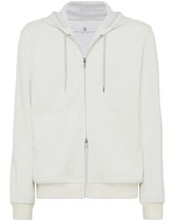 Brunello Cucinelli - Zip-up Jersey Hoodie - Lyst