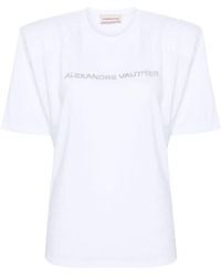 Alexandre Vauthier - T-shirt à logo strassé et épaulettes - Lyst