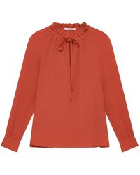 Maliparmi - Ruffled-Collar Raglan-Sleeved Blouse - Lyst