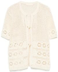 TERRY PUESTO - Crochet-Knit Shell-Embellished Cardigan - Lyst