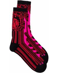 A BETTER MISTAKE Touch Me Graphic-print Socks - Red