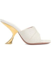 AMINA MUADDI - 90Mm Leather Heeled Sandals - Lyst