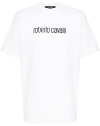 Roberto Cavalli - T-shirt en coton à logo imprimé - Lyst