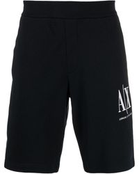 Armani Exchange - Logo-embroidered Track Shorts - Lyst