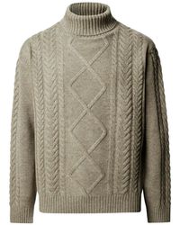 Hackett - Argyle Cable-Knit Sweater - Lyst