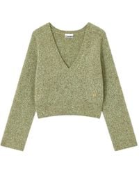 Ganni - Brushed V-Neck Sweater - Lyst