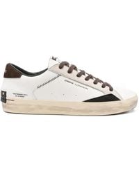 Crime London - Distressed-Effect Leather Sneakers - Lyst