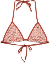 Lacoste - Monogram-Print Bikini Top - Lyst