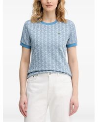 Lacoste - Monogram-Print Logo-Patch T-Shirt - Lyst