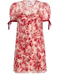 Cinq À Sept - Junette Puff-Sleeve Floral-Print Mini Dress - Lyst