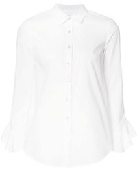 SUNO Ruffled Sleeves Shirt - White