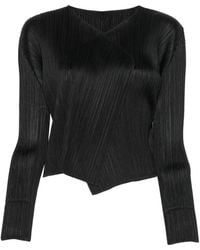 Issey Miyake - Pleats Please V-Neck Cardigan - Lyst