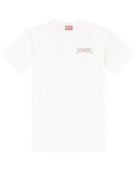 DIESEL - Regular Cotton T-Shirt With Embroidery - Lyst