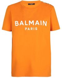 Balmain - Logo-print Organic-cotton T-shirt - Lyst