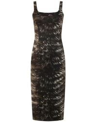 Roberto Cavalli - Midi Fur-Print Sleeveless Dress - Lyst