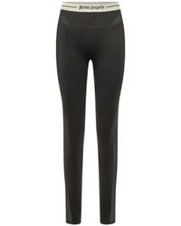 Palm Angels - Logo-Waistband Mesh-Panel Leggings - Lyst