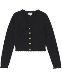 Ganni - Vest Met Bloemendetail - Lyst