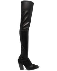 HARDOT - Fringed-Panel Thigh Boots - Lyst