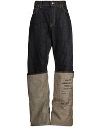 Jean Paul Gaultier - Layered-design Cotton Wide-leg Jeans - Lyst