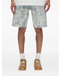 Purple Brand - Paint-Effect Denim Shorts - Lyst