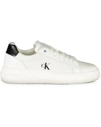 Calvin Klein - Weiße Leder Damen Sneaker - Lyst