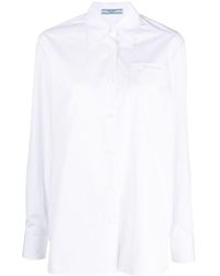 Prada - Camisa con logo bordado - Lyst