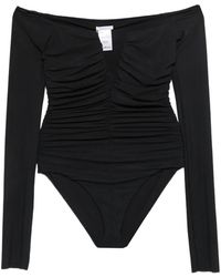 Amazuìn - Body Froncé Alika À Épaules Dénudées - Lyst