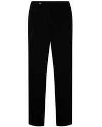 Giorgio Armani - Pleated Velvet Tailored Trousers - Lyst