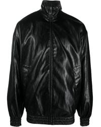 Gcds - High-Shine Faux-Leather Jacket - Lyst