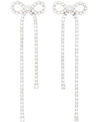 Self-Portrait - Crystal Droplet Bow Earrings - Lyst