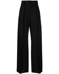 Ferragamo - High-Waisted Wide-Leg Trousers - Lyst